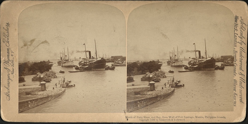 Mouth of Pasig River, and Bay, from Wall of Fort Santiago, Manila, Philippine Islands.